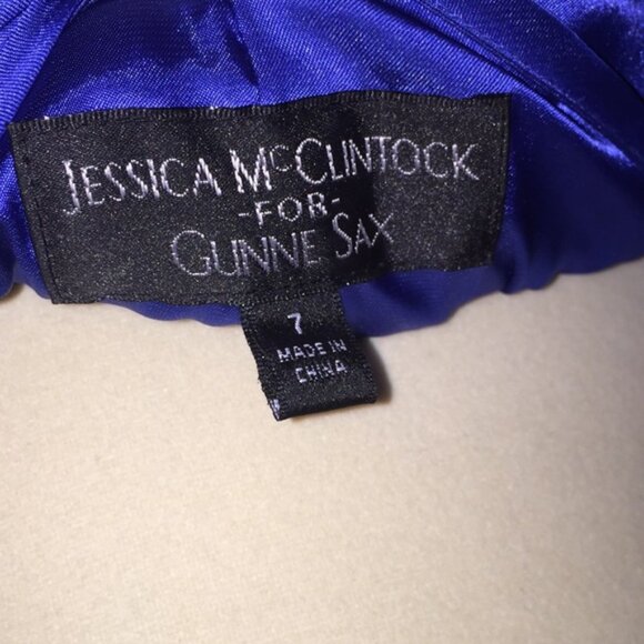 Jessica McClintock For Gunne Sax Cocktail Prom Graduation Dress Juniors Size 7 - Picture 9 of 11